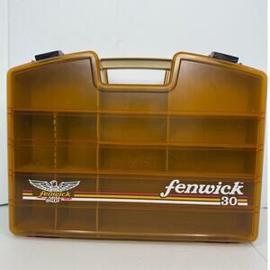 Vintage Fenwick 30 Empty Fishing Tackle Box Hard Case Organizer